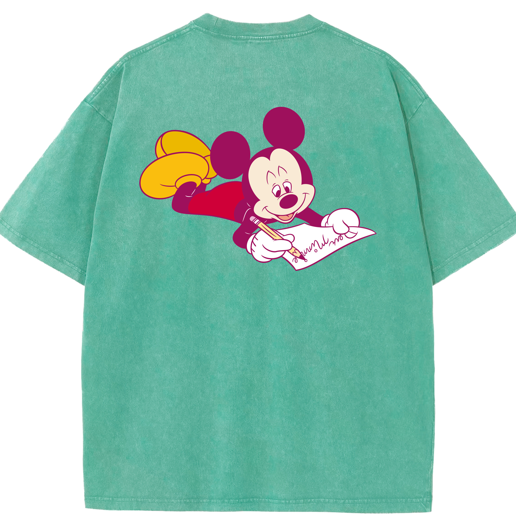 （画像用） ミッキーマウス Mickey Mouse 綿100% ヴィンテージ風 半袖Tシャツ（背面プリント）